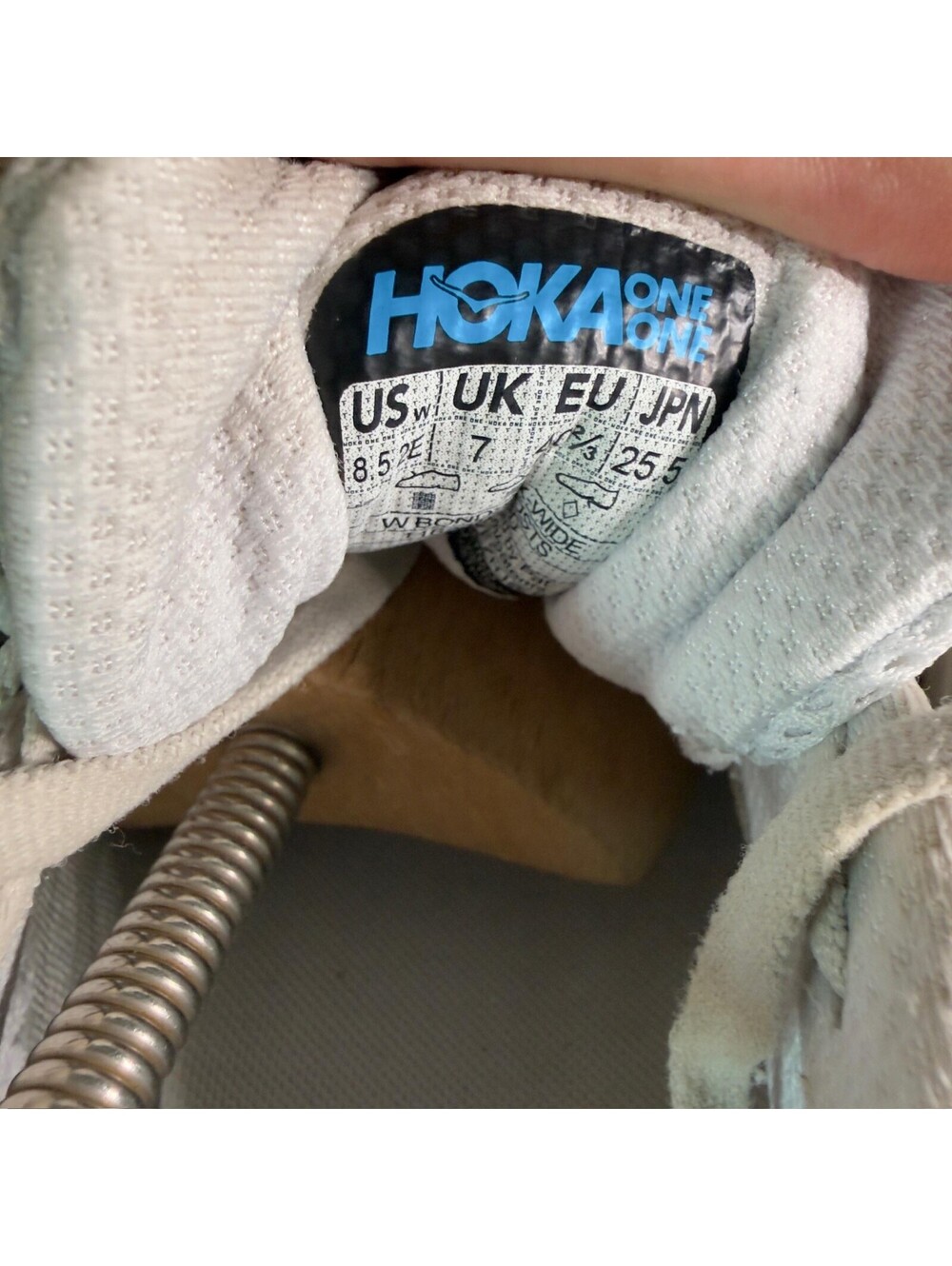 Hoka One One Bondi 8 Wide Shoes Womens Size 8.5 Beige Mesh Running Sneakers - Picture 7 of 9